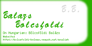 balazs bolcsfoldi business card